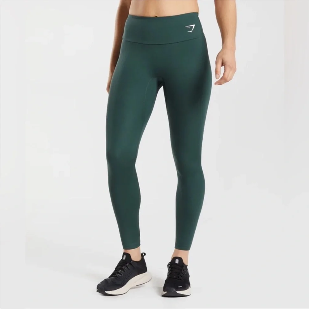 GYMSHARK Green Training Leggings High Rise - Picture 1 of 8
